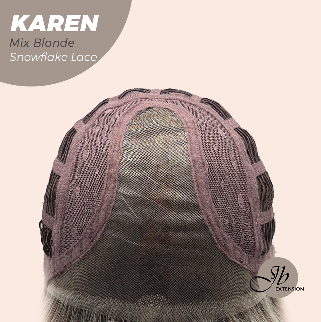 [PRE-ORDER] JBEXTENSION 18 Inches Mix Blonde Pre-Cut Arc Snowflake Lace Frontlace Glueless Wig KAREN MIX BLONDE【BENDY EAR TABS】