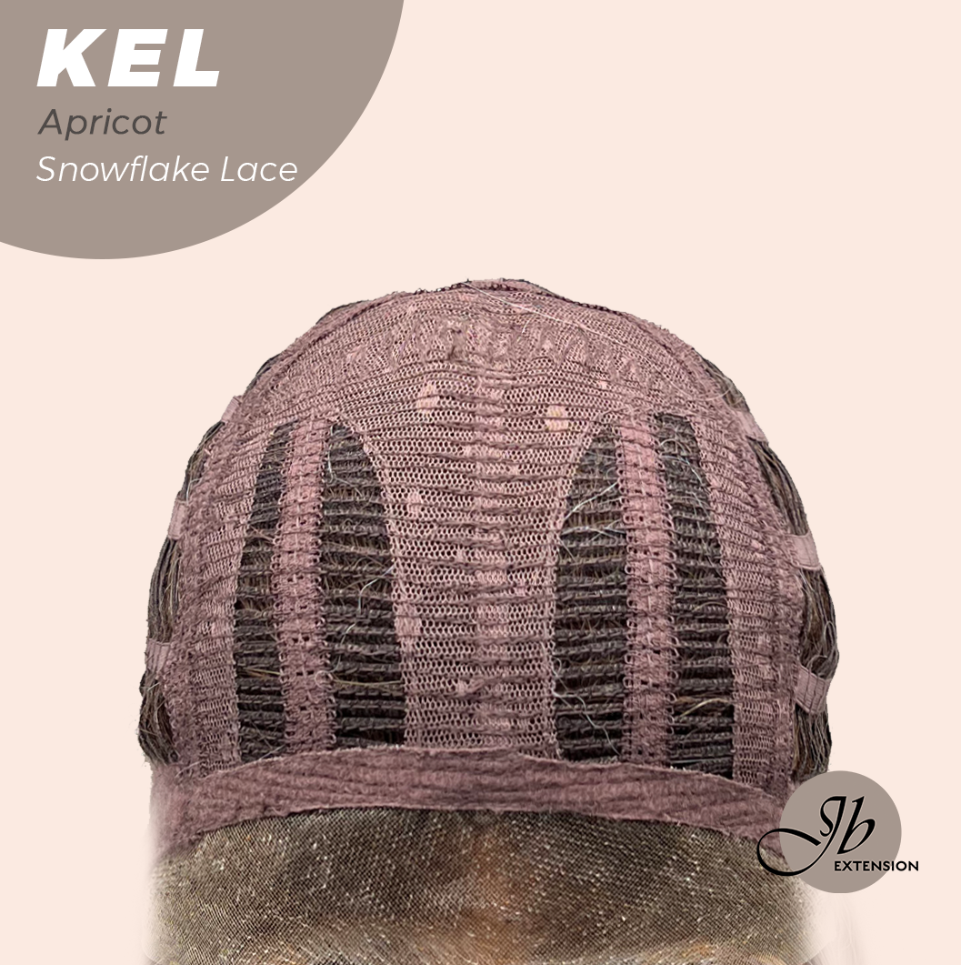 JBEXTENSION 22 Inches Apricot Pre-Cut Snowflake Lace Frontlace Glueless Wig KEL APRICOT【PERMATEASE】【BENDY EAR TABS】- S/M