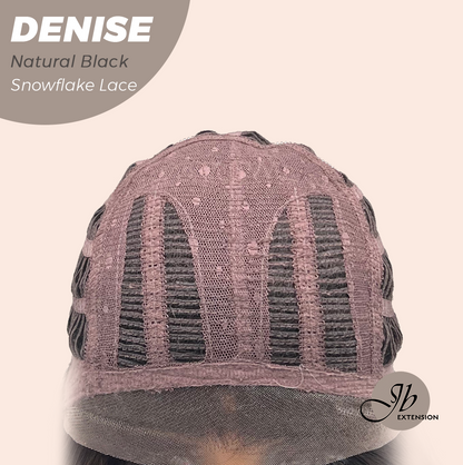 [FINAL SALE] JBEXTENSION 24 Inches Natural Black Wave Pre-Cut Snowflake Lace Frontlace Glueless Wig DENISE NATURAL BLACK【PERMATEASE】【BENDY EAR TABS】- S/M