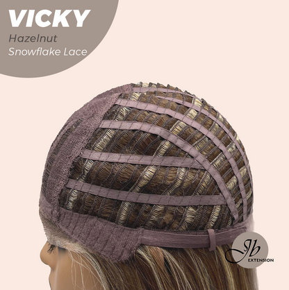 [FINAL SALE] JBEXTENSION 20 Inches Hazelnut Pre-Cut Snowflake Lace Frontlace Glueless Wig VICKY HAZELNUT【PERMATEASE】【BENDY EAR TABS】- S/M
