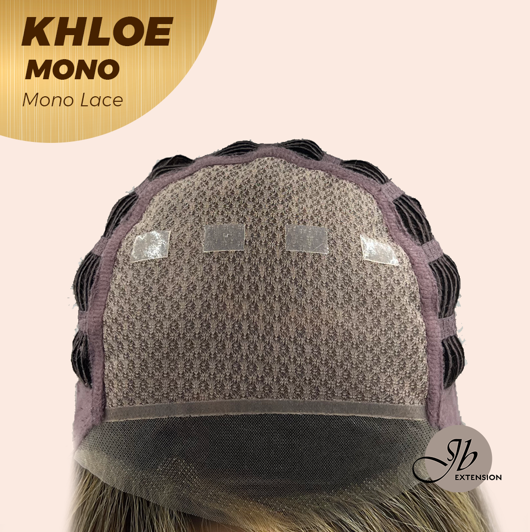 JBEXTENSION KHLOE MONO Monofilament Handmade Wig 6X5 Full Monofilament Hand Tied Top Wig 12 Inches Bob Cut Hazelnut Blonde Highlight Mono Lace Handmade Futura Fiber Wig With Anti-slip Silicone Strips Glueless Wig KHLOE MONO【BENDY EAR TABS】