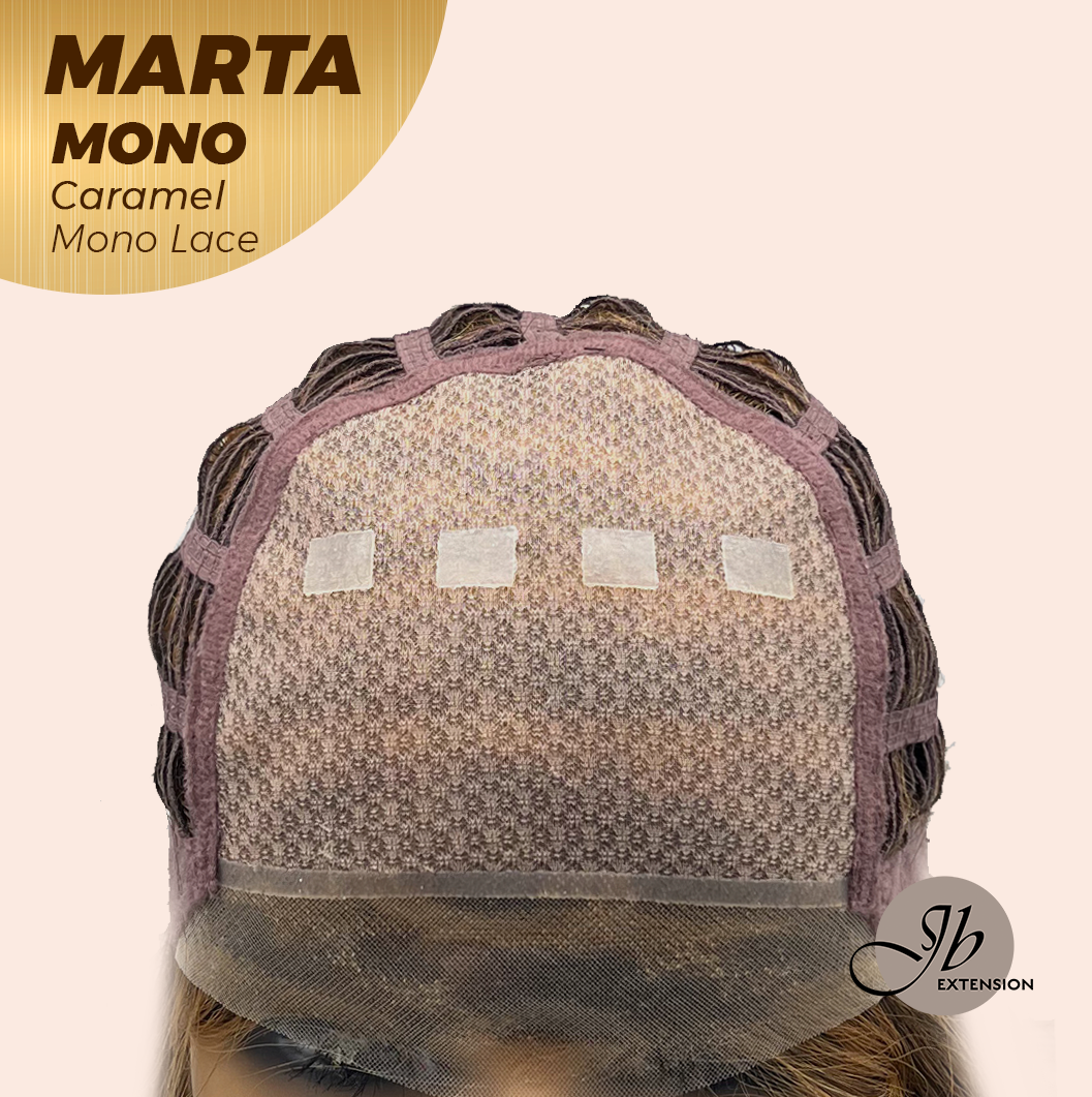 [FINAL SALE] JBEXTENSION MARTA MONO CARAMEL Monofilament Handmade Wig 6X5 Full Monofilament Hand Tied Top Wig 10 Inches Caramel Mono Lace Handmade Futura Fiber Wig With Anti-slip Silicone Strips Glueless Wig MARTA MONO CARAMEL【BENDY EAR TABS】