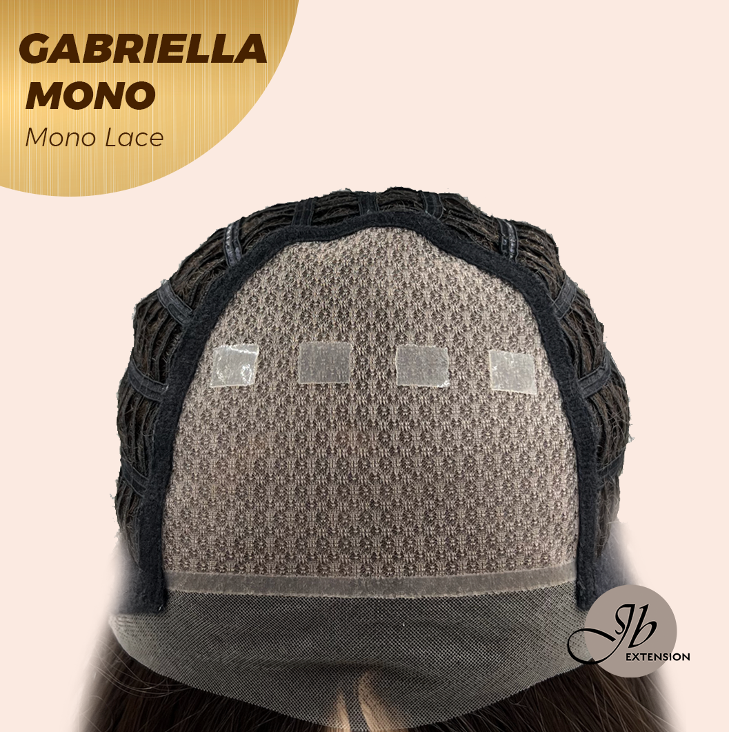 JBEXTENSION GABRIELLA MONO Monofilament Handmade Wig 6X5 Full Monofilament Hand Tied Top Wig 20 Inches Black Wave Mono Lace Wig With Anti-slip Silicone Strips Glueless Wig GABRIELLA MONO【BENDY EAR TABS】