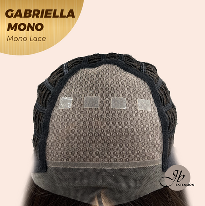JBEXTENSION GABRIELLA MONO Monofilament Handmade Wig 6X5 Full Monofilament Hand Tied Top Wig 20 Inches Black Wave Mono Lace Wig With Anti-slip Silicone Strips Glueless Wig GABRIELLA MONO【BENDY EAR TABS】