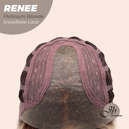[FINAL SALE] JBEXTENSION 21 Inches Platinum Blonde Pre-Cut Arc Snowflake Lace Frontlace Glueless Wig RENEE PLATINUM BLONDE【BENDY EAR TABS】