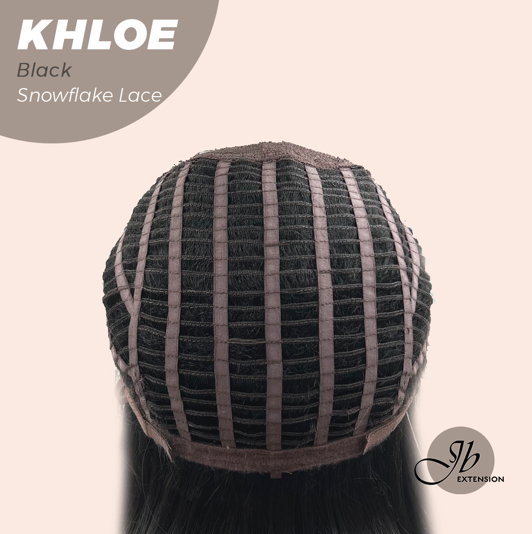 JBEXTENSION 12 Inches Bob Cut Black Pre-Cut Snowflake Lace Frontlace Glueless Wig KHLOE BLACK【PERMATEASE】【BENDY EAR TABS】- M/L