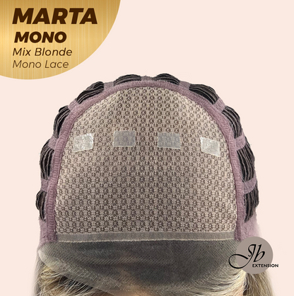 [FINAL SALE] JBEXTENSION MARTA MONO MIX BLONDE Monofilament Handmade Wig 6X5 Full Monofilament Hand Tied Top Wig 10 Inches Mix Blonde Mono Lace Handmade Futura Fiber Wig With Anti-slip Silicone Strips Glueless Wig MARTA MONO MIX BLONDE【BENDY EAR TABS】
