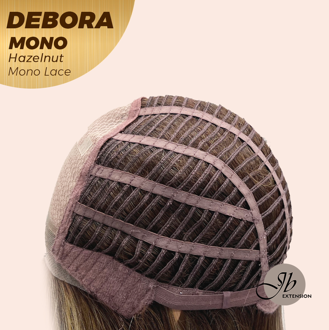 JBEXTENSION DEBORA MONO Monofilament Handmade Wig 6X5 Full Monofilament Hand Tied Top Wig 20 Inches Hazelnut Mono Lace Wig With Anti-slip Silicone Strips Glueless Wig DEBORA MONO HAZELNUT【BENDY EAR TABS】