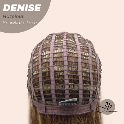 JBEXTENSION 24 Inches Hazelnut Wave Pre-Cut Snowflake Lace Frontlace Glueless Wig DENISE HAZELNUT【PERMATEASE】【BENDY EAR TABS】- M/L