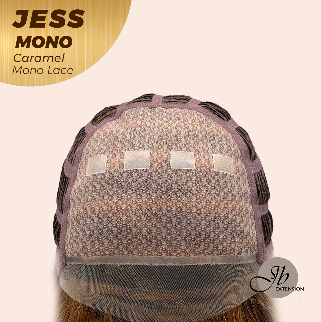 JBEXTENSION JESS MONO Monofilament Handmade Wig 6X5 Full Monofilament Hand Tied Top Wig 10 Inches Caramel Mono Lace Wig With Anti-slip Silicone Strips Glueless Wig JESS MONO CARAMEL【BENDY EAR TABS】