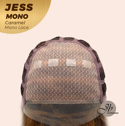 JBEXTENSION JESS MONO Monofilament Handmade Wig 6X5 Full Monofilament Hand Tied Top Wig 10 Inches Caramel Mono Lace Wig With Anti-slip Silicone Strips Glueless Wig JESS MONO CARAMEL【BENDY EAR TABS】