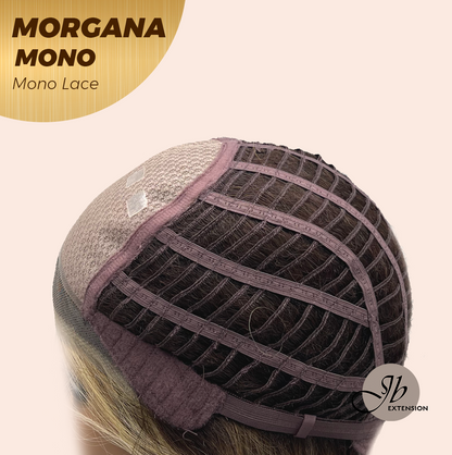 JBEXTENSION MORGANA MONO Monofilament Handmade Wig 6X5 Full Monofilament Hand Tied Top Wig 13 Inches Hazelnut Blonde Highlight Mono Lace Wig With Anti-slip Silicone Strips Glueless Wig MORGANA MONO【BENDY EAR TABS】