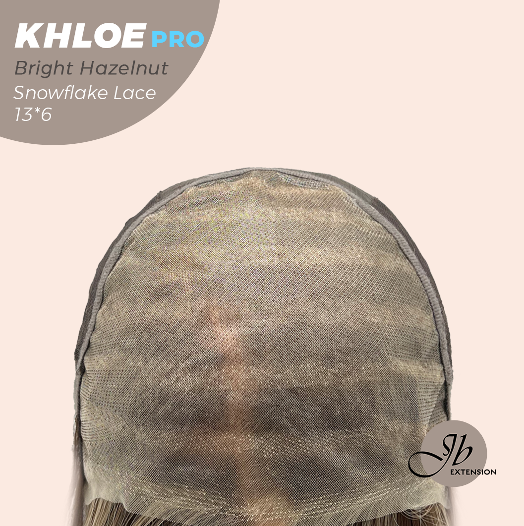 JBEXTENSION 12 Inches Bob Cut Bright Hazelnut Pre-Cut 13X6 Free Part Snowflake Lace Frontlace Glueless Wig KHLOE PRO - BRIGHT HAZELNUT【BENDY EAR TABS】