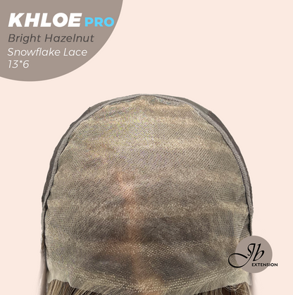 JBEXTENSION 12 Inches Bob Cut Bright Hazelnut Pre-Cut 13X6 Free Part Snowflake Lace Frontlace Glueless Wig KHLOE PRO - BRIGHT HAZELNUT【BENDY EAR TABS】