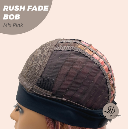 JBEXTENSION 12 Inches Short Hair Mix Pink Headband Wig RUSH FADE BOB - MIX PINK