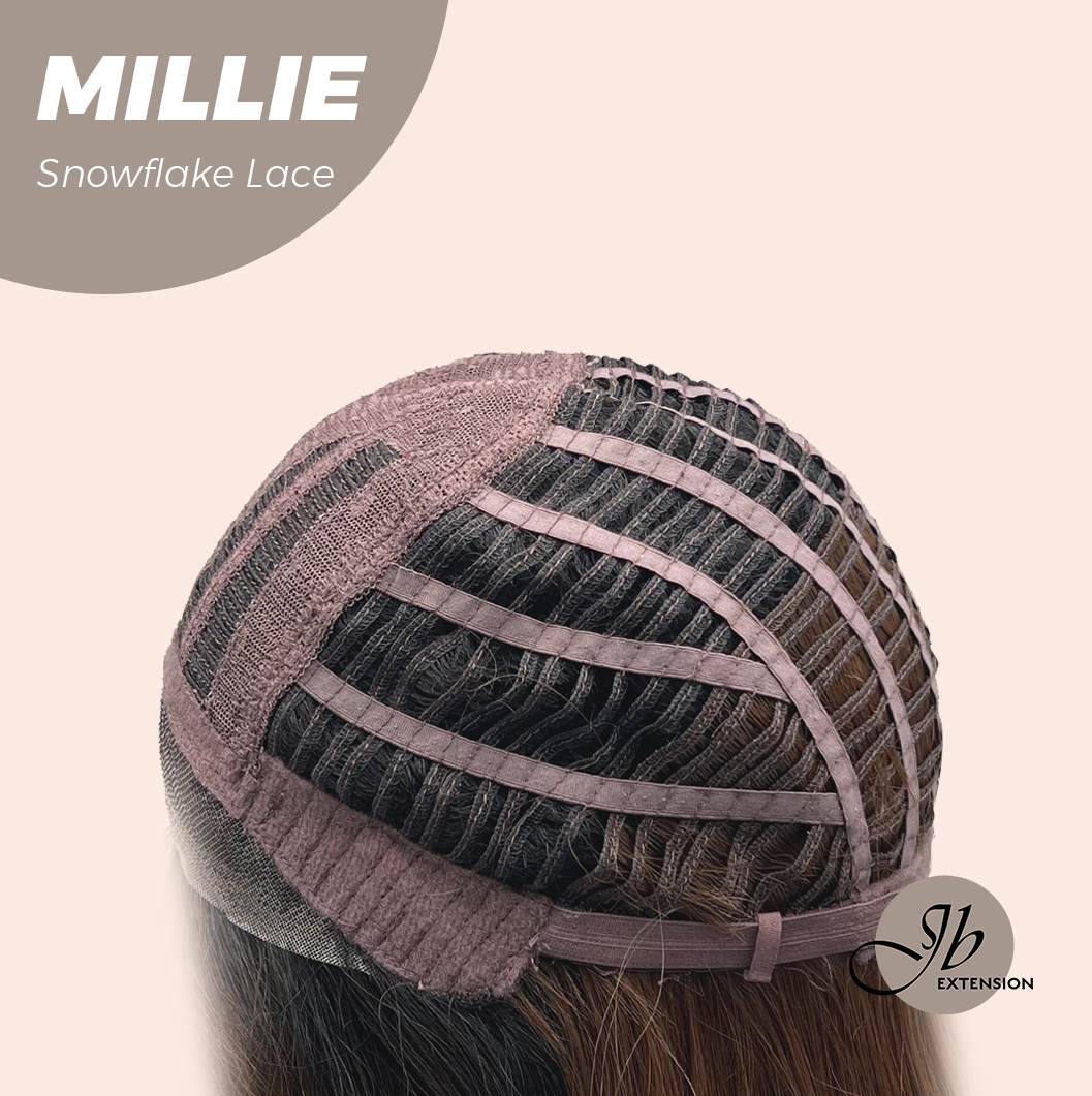 [FINAL SALE] JBEXTENSION 16 Inches Mocha Pre-Cut Snowflake Lace Frontlace Glueless Wig MILLIE SNOWFLAKE【PERMATEASE】【BENDY EAR TABS】- M/L