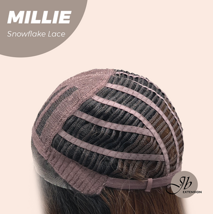 [FINAL SALE] JBEXTENSION 16 Inches Mocha Pre-Cut Snowflake Lace Frontlace Glueless Wig MILLIE SNOWFLAKE【PERMATEASE】【BENDY EAR TABS】- M/L