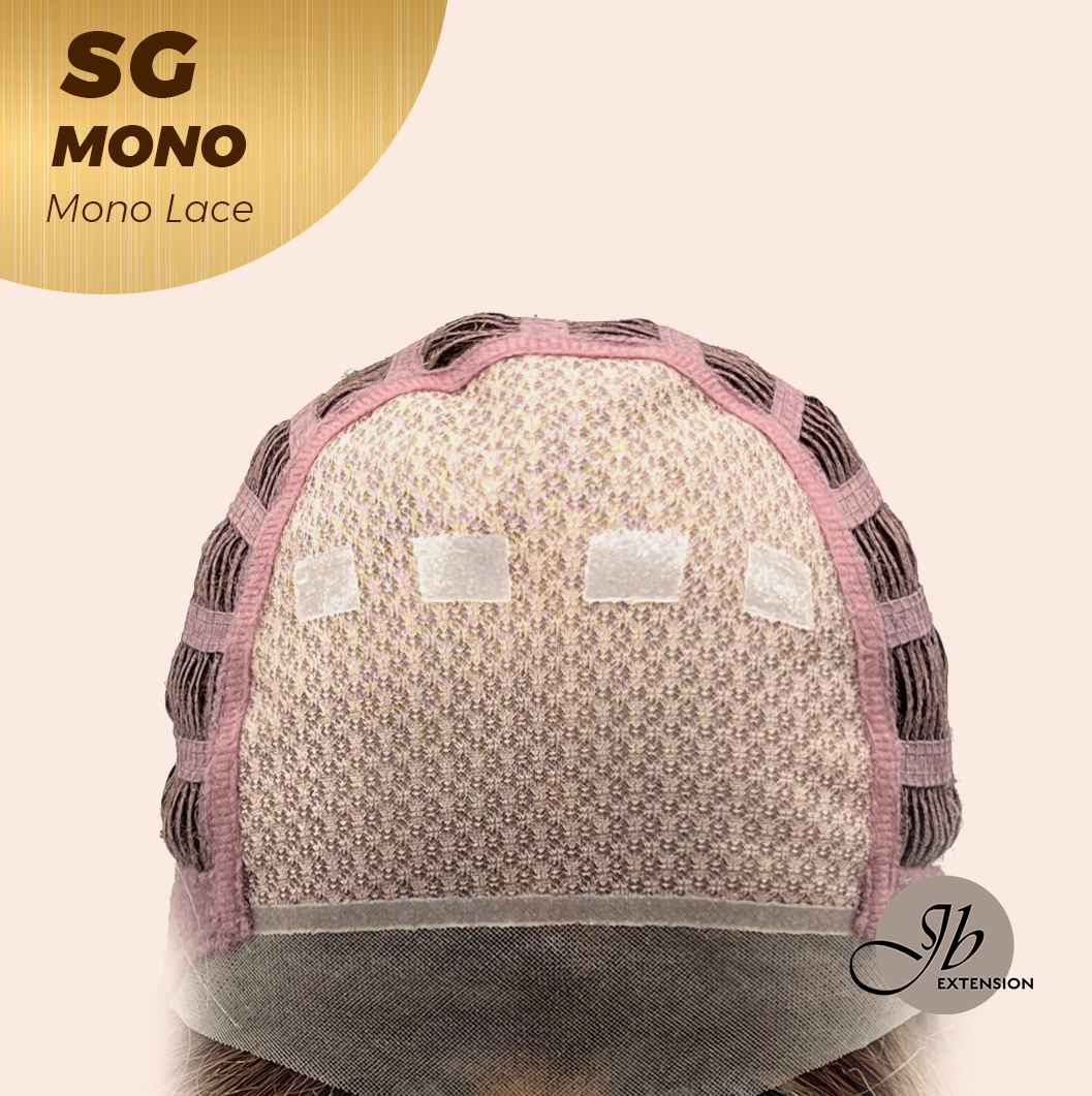 [FINAL SALE] JBEXTENSION SG MONO Monofilament Handmade Wig 6X5 Full Monofilament Hand Tied Top Wig 15 Inches Sunset Blonde Mono Lace Wig With Anti-slip Silicone Strips Glueless Wig SG MONO【BENDY EAR TABS】