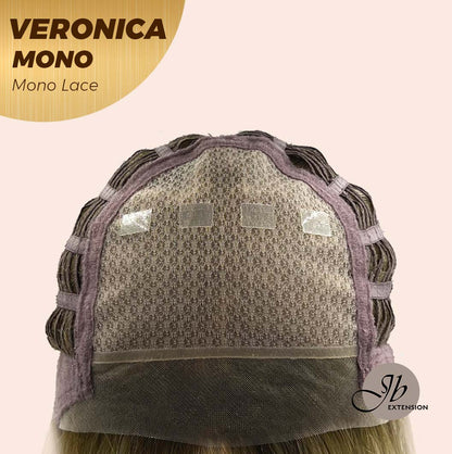 JBEXTENSION VERONICA MONO Monofilament Handmade Wig 6X5 Full Monofilament Hand Tied Top Wig 12 Inches Blonde Wave Mono Lace Wig With Anti-slip Silicone Strips Glueless Wig VERONICA MONO【BENDY EAR TABS】
