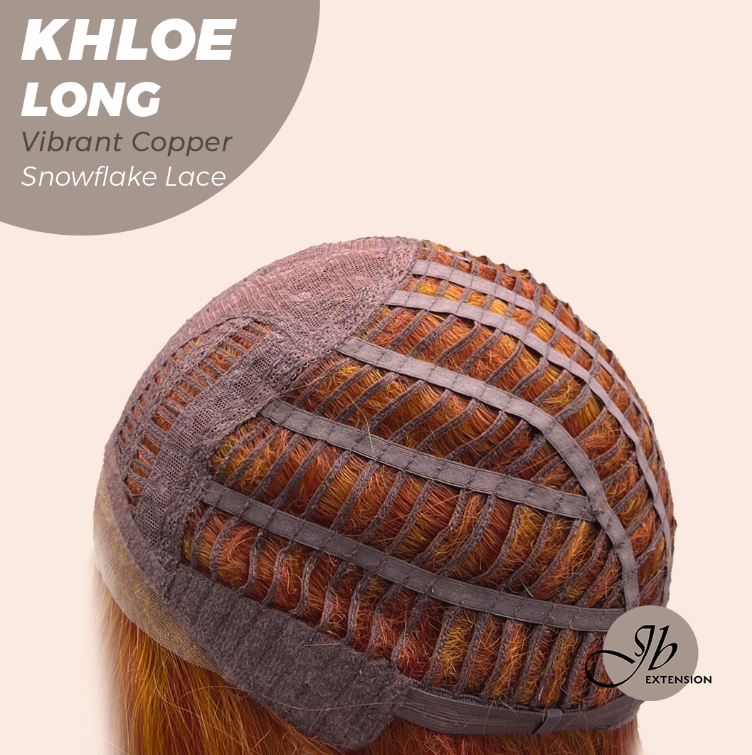 [FINAL SALE] JBEXTENSION 18 Inches Vibrant Copper Pre-Cut Snowflake Lace Frontlace Glueless Wig KHLOE LONG VIBRANT COPPER【PERMATEASE】【BENDY EAR TABS】