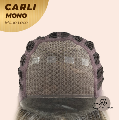 JBEXTENSION CARLI MONO Monofilament Handmade Wig 6X5 Full Monofilament Hand Tied Top Wig 14 Inches Mix Blonde Wave Mono Lace Wig With Anti-slip Silicone Strips Glueless Wig CARLI MONO【BENDY EAR TABS】