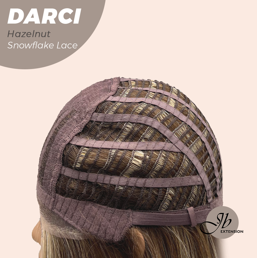 [FINAL SALE] JBEXTENSION 25 Inches Hazelnut Blonde Highlight Pre-Cut Snowflake Lace Frontlace Glueless Wig DARCI HAZELNUT【PERMATEASE】【BENDY EAR TABS】- M/L