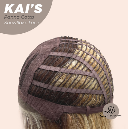 JBEXTENSION 18 Inches Panna Cotta Pre-Cut Snowflake Lace Frontlace Glueless Wig KAI'S PANNA COTTA【PERMATEASE】【BENDY EAR TABS】- M/L