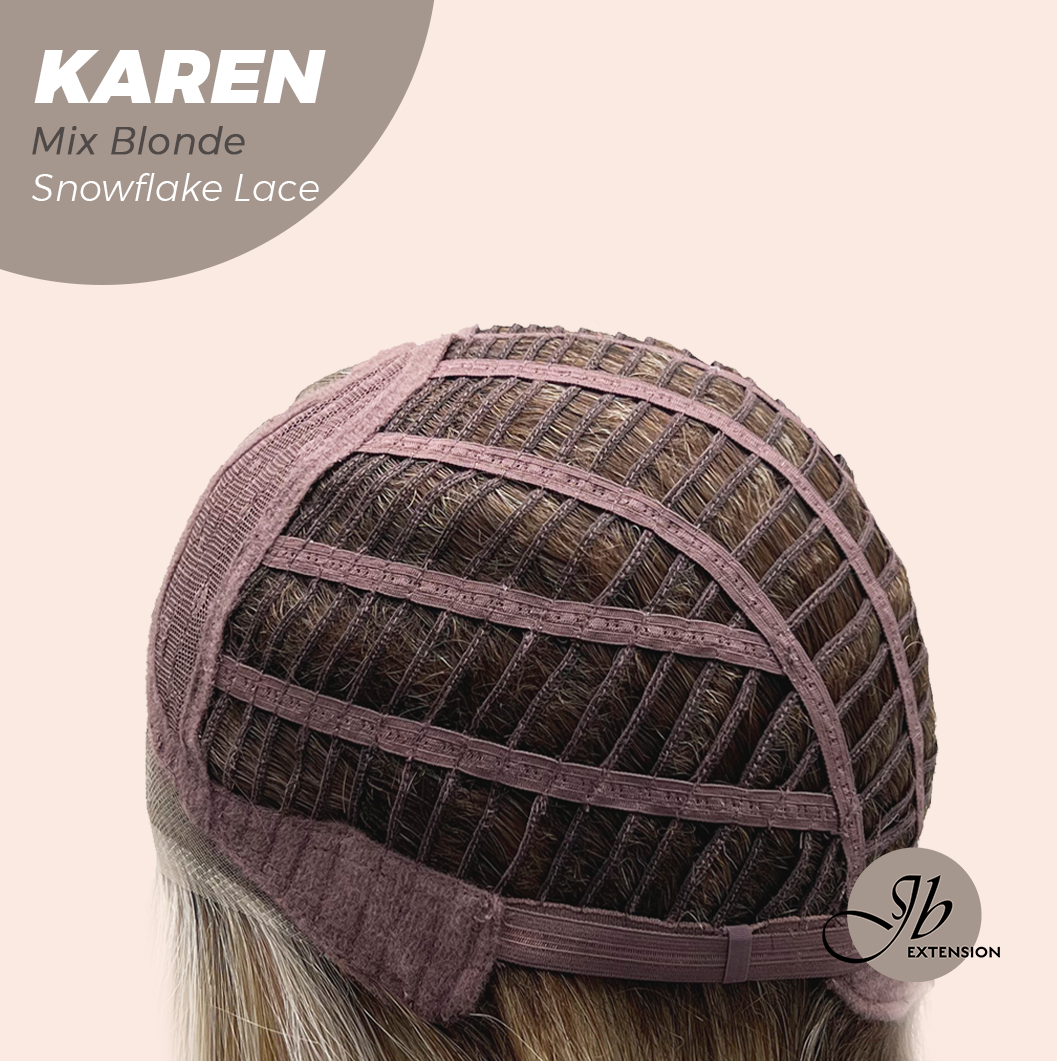 [PRE-ORDER] JBEXTENSION 18 Inches Mix Blonde Pre-Cut Arc Snowflake Lace Frontlace Glueless Wig KAREN MIX BLONDE【BENDY EAR TABS】