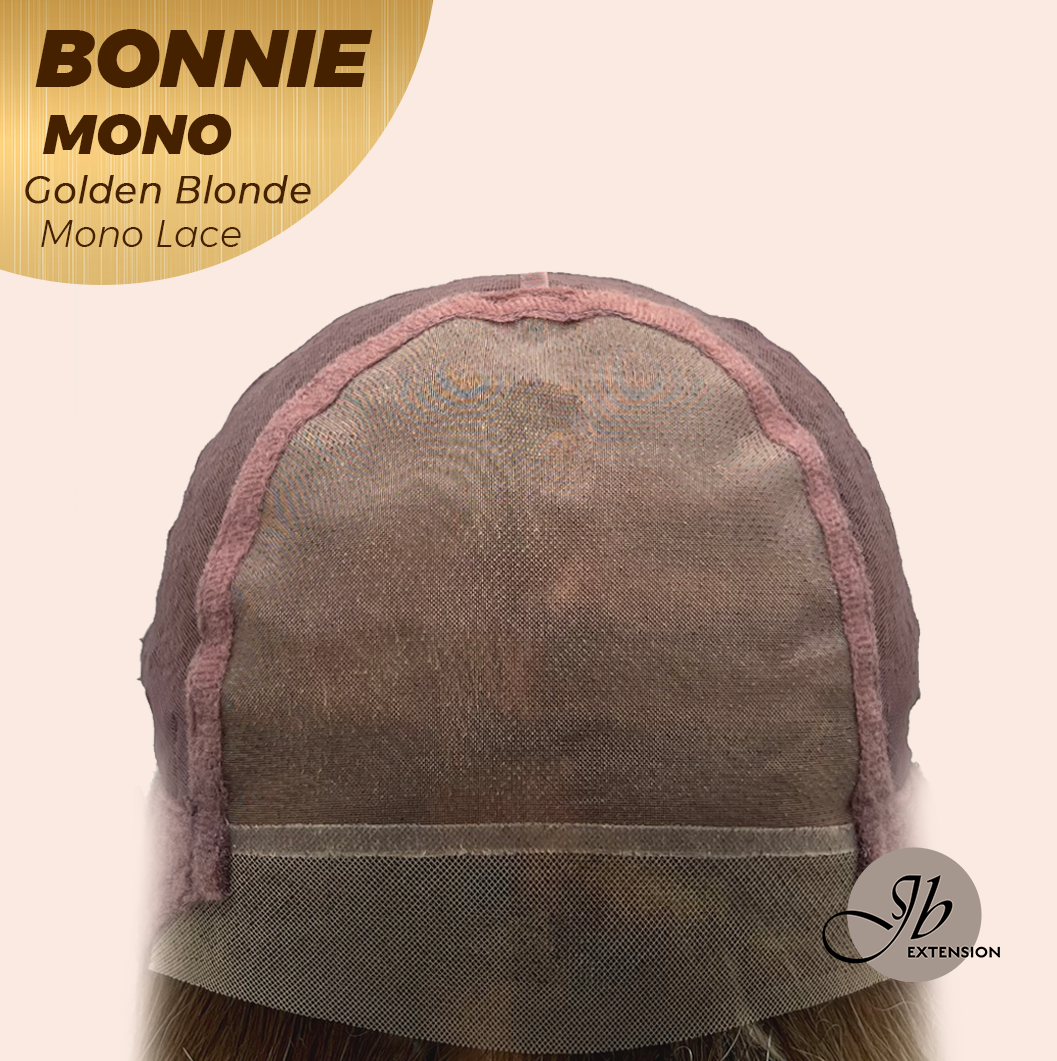 HOT OF SEASON - BONNIE MONO Full Monofilament Handmade Full Lace Full Hand Tied Wig 12 Inches Golden Blonde With Dark Root Mono Lace Handmade Futura Fiber Glueless Wig BONNIE MONO GOLDEN BLONDE【BENDY EAR TABS】
