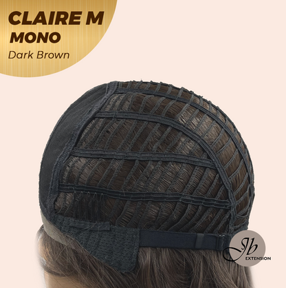 JBEXTENSION CLAIRE MONO DARK BROWN Partial Monofilament Wig 22 Inches Dark Brown Partial Mono Lace Glueless Wig CLAIRE MONO DARK BROWN【BENDY EAR TABS】
