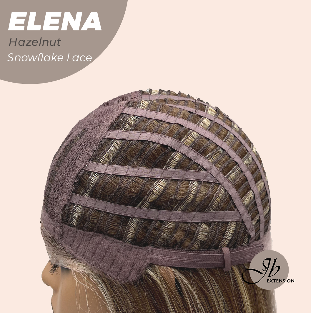 [FINAL SALE] JBEXTENSION 18 Inches Hazelnut Pre-Cut Snowflake Lace Frontlace Glueless Wig ELENA HAZELNUT【PERMATEASE】【BENDY EAR TABS】- M/L