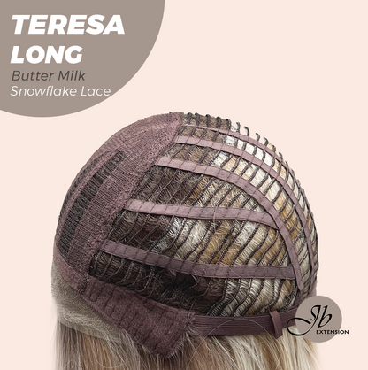 JBEXTENSION 22 Inches Long Butter Milk Pre-Cut Snowflake Lace Frontlace Glueless Wig TERESA LONG BUTTER MILK【PERMATEASE】【BENDY EAR TABS】- S/M
