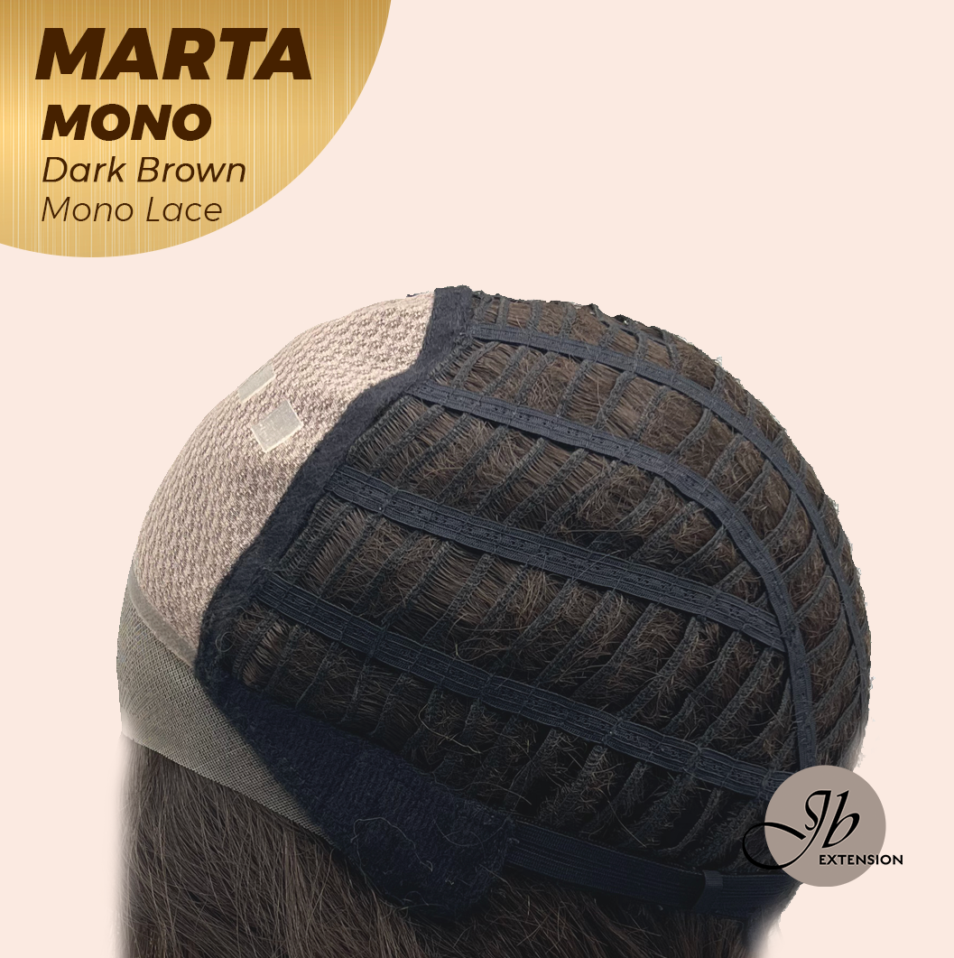 [FINAL SALE] JBEXTENSION MARTA MONO DARK BROWN Monofilament Handmade Wig 6X5 Full Monofilament Hand Tied Top Wig 10 Inches Dark Brown Mono Lace Handmade Futura Fiber Wig With Anti-slip Silicone Strips Glueless Wig MARTA MONO DARK BROWN【BENDY EAR TABS】