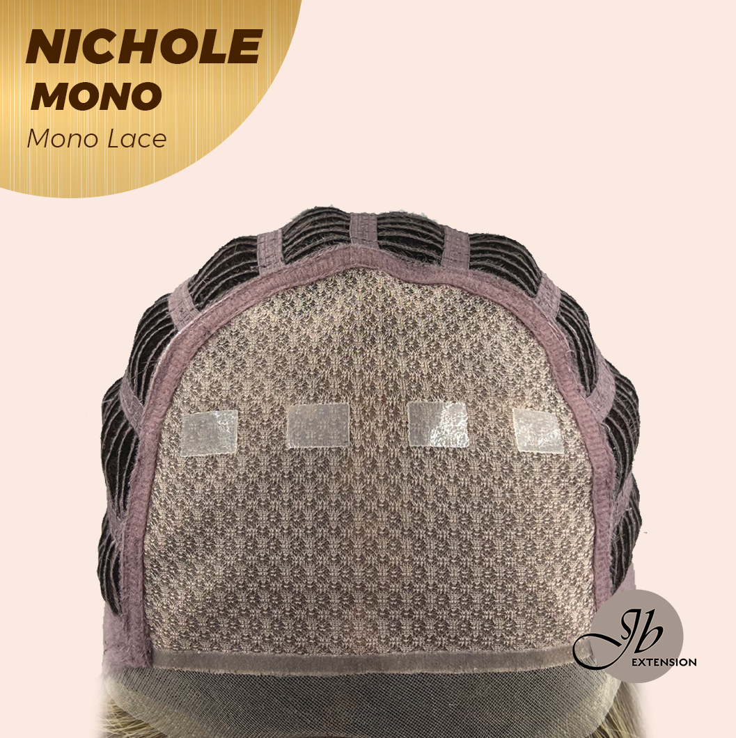 JBEXTENSION NICHOLE MONO Monofilament Handmade Wig 6X5 Full Monofilament Hand Tied Top Wig 23 Inches Hazelnut Mono Lace Wig With Anti-slip Silicone Strips Glueless Wig NICHOLE MONO【BENDY EAR TABS】