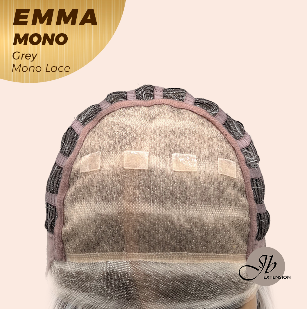 [FINAL SALE] JBEXTENSION EMMA MONO Monofilament Handmade Wig 6X5 Full Monofilament Hand Tied Top Wig 14 Inches Grey Mono Lace Wig With Anti-slip Silicone Strips Glueless Wig EMMA MONO GREY【BENDY EAR TABS】