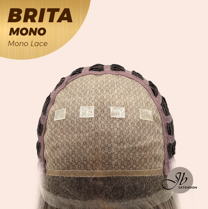 JBEXTENSION BRITA MONO Monofilament Handmade Wig 6X5 Full Monofilament Hand Tied Top Wig 22 Inches Light Blonde Mono Lace Wig Glueless Wig BRITA MONO - LIGHT BLONDE【BENDY EAR TABS】