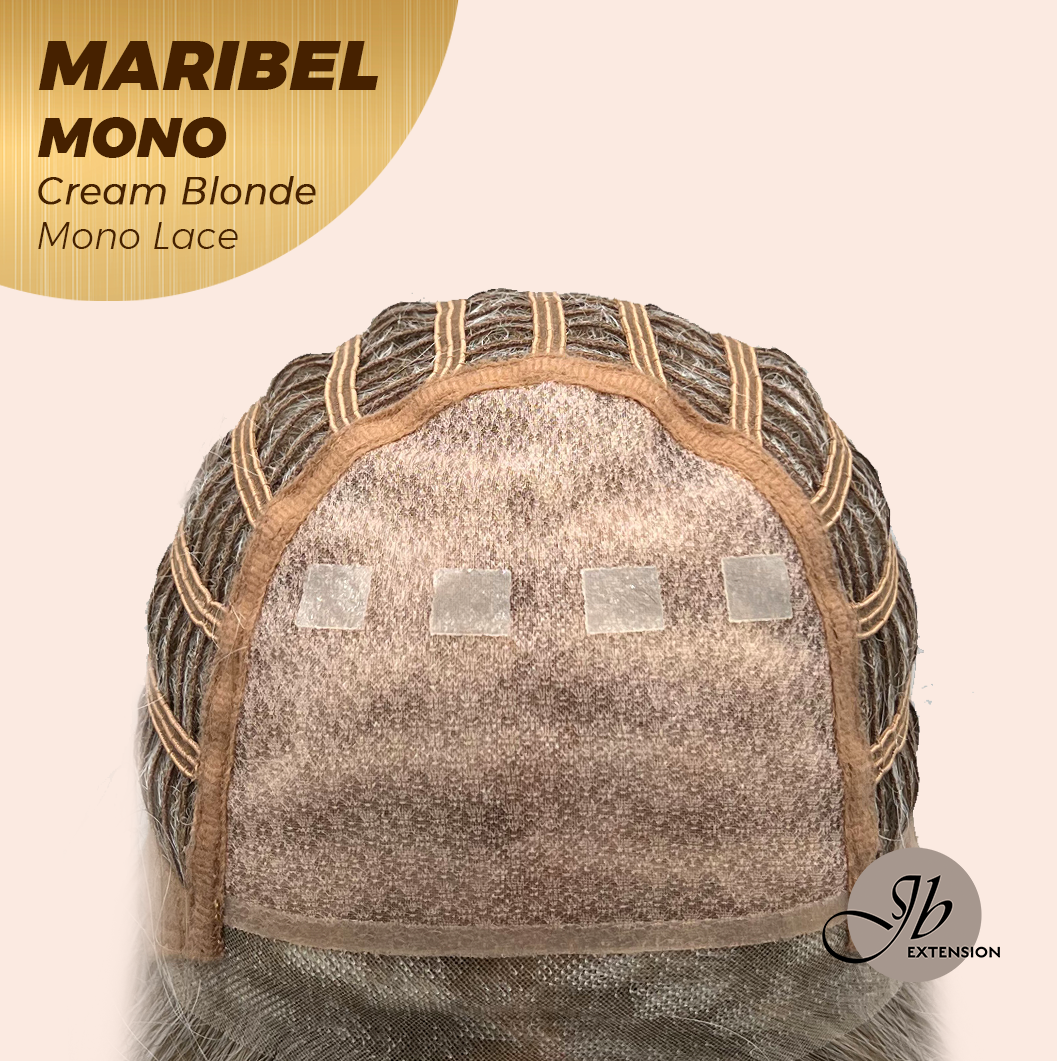 JBEXTENSION MARIBEL MONO CREAM BLONDE Monofilament Handmade Wig 6X5 Full Monofilament Hand Tied Top Wig 16 Inches Cream Blonde Wave Mono Lace Wig With Anti-slip Silicone Strips Glueless Wig MARIBEL MONO CREAM BLONDE【BENDY EAR TABS】