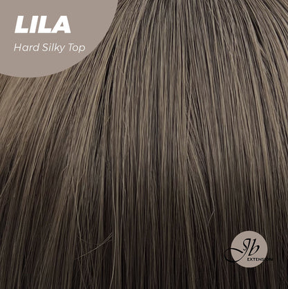 JBEXTENSION 20 Inches Scalpiana Cold Brown Wolf Cut 3.5X4 Hard Silky Top Natural Scalp Effect Wig With Bangs LILA