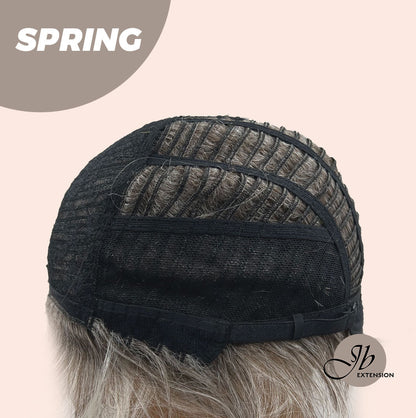 Rachel's Pick-Get Pixie Cut Silver Half Real Human Hair Half Futura Fiber Fashion Women Wig SPRING