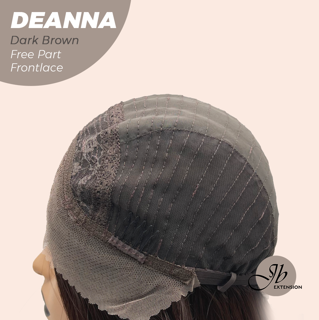 [FINAL SALE] JBEXTENSION 28 Inches Long Dark Brown Curly Pre-Cut Free Part Frontlace Glueless Wig DEANNA DARK BROWN
