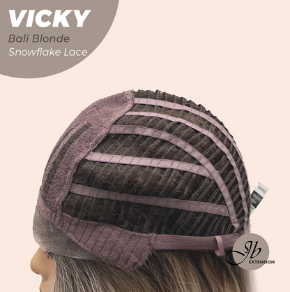 [FINAL SALE] JBEXTENSION 20 Inches Bali Blonde Pre-Cut Snowflake Lace Frontlace Glueless Wig VICKY BALI BLONDE【PERMATEASE】【BENDY EAR TABS】- M/L