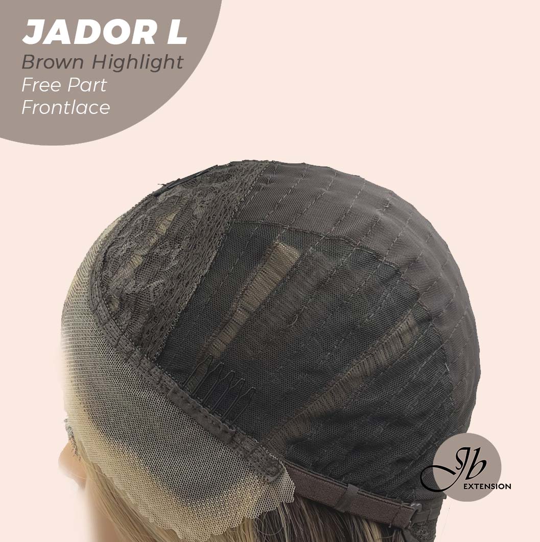 [FINAL SALE] JBEXTENSION 24 Inches Brown Highlight Curly Lace Front Wig.Pre Plucked 13*4 HD Transparent Lace Frontal Handmade Futura Fiber Swiss Lace Synthetic Fiber Pre-Cut Lace Glueless Wig JADOR L BROWN HIGHLIGHT