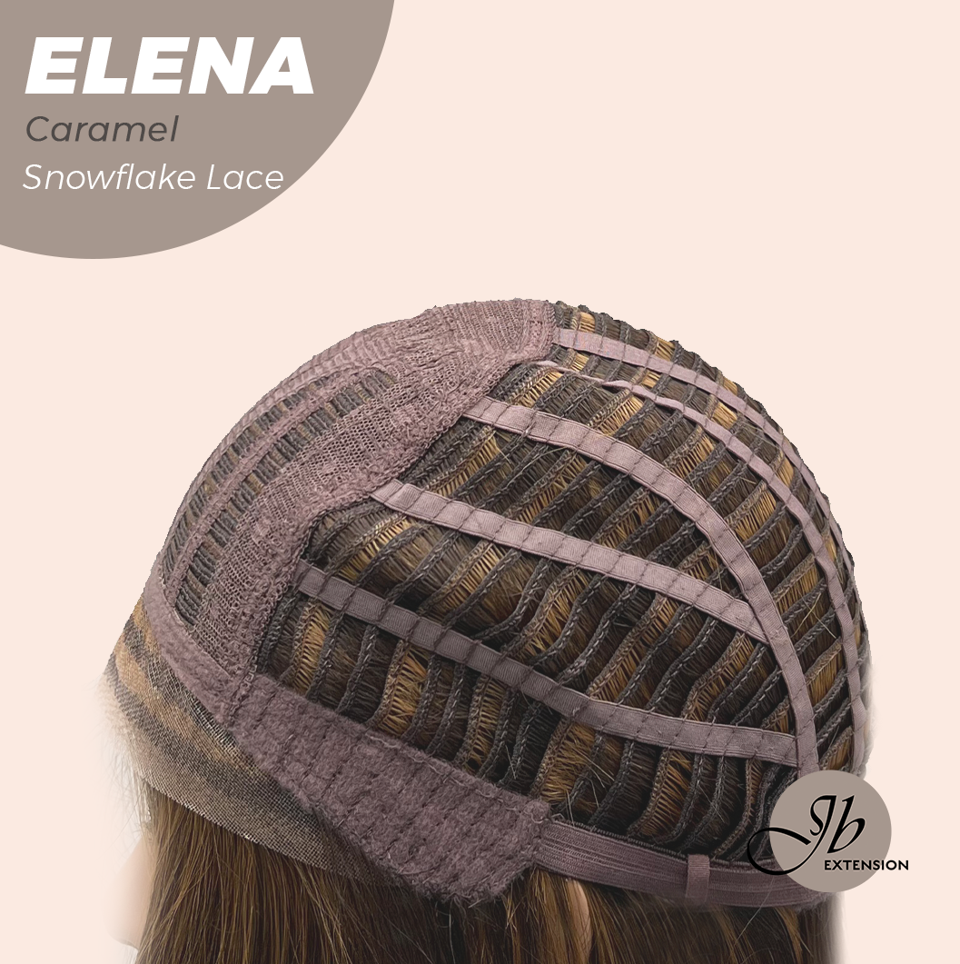 [FINAL SALE] JBEXTENSION 18 Inches Caramel Pre-Cut Snowflake Lace Frontlace Glueless Wig ELENA CARAMEL【PERMATEASE】【BENDY EAR TABS】- M/L