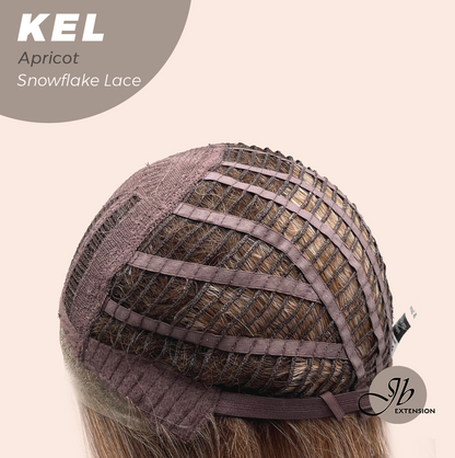 JBEXTENSION 22 Inches Apricot Pre-Cut Snowflake Lace Frontlace Glueless Wig KEL APRICOT【PERMATEASE】【BENDY EAR TABS】- S/M