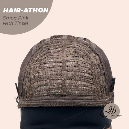 [FINAL SALE] JBEXTENSION 18 Inches Curly Smog Pink with Tinsel Headband Wig HAIR-ATHON - SMOG PINK WITH TINSEL
