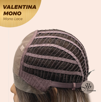 [FINAL SALE] JBEXTENSION VALENTINA MONO Monofilament Handmade Wig 6X5 Full Monofilament Hand Tied Top Wig 12 Inches Ombre Brown Full Mono Lace Wig With Anti-slip Silicone Strips Glueless Wig VALENTINA MONO【BENDY EAR TABS】