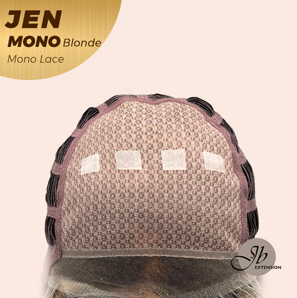 JBEXTENSION JEN MONO Monofilament Handmade Wig 6X5 Full Monofilament Hand Tied Top Wig 18 Inches Blonde Mono Lace Wig With Anti-slip Silicone Strips Glueless Wig JEN MONO BLONDE【BENDY EAR TABS】