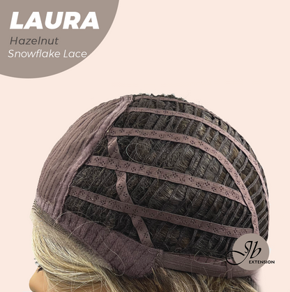 JBEXTENSION 14 Inches Hazelnut Pre-Cut Side Part Snowflake Lace Frontlace Glueless Wig LAURA SNOWFLAKE HAZELNUT【BENDY EAR TABS】- S/M