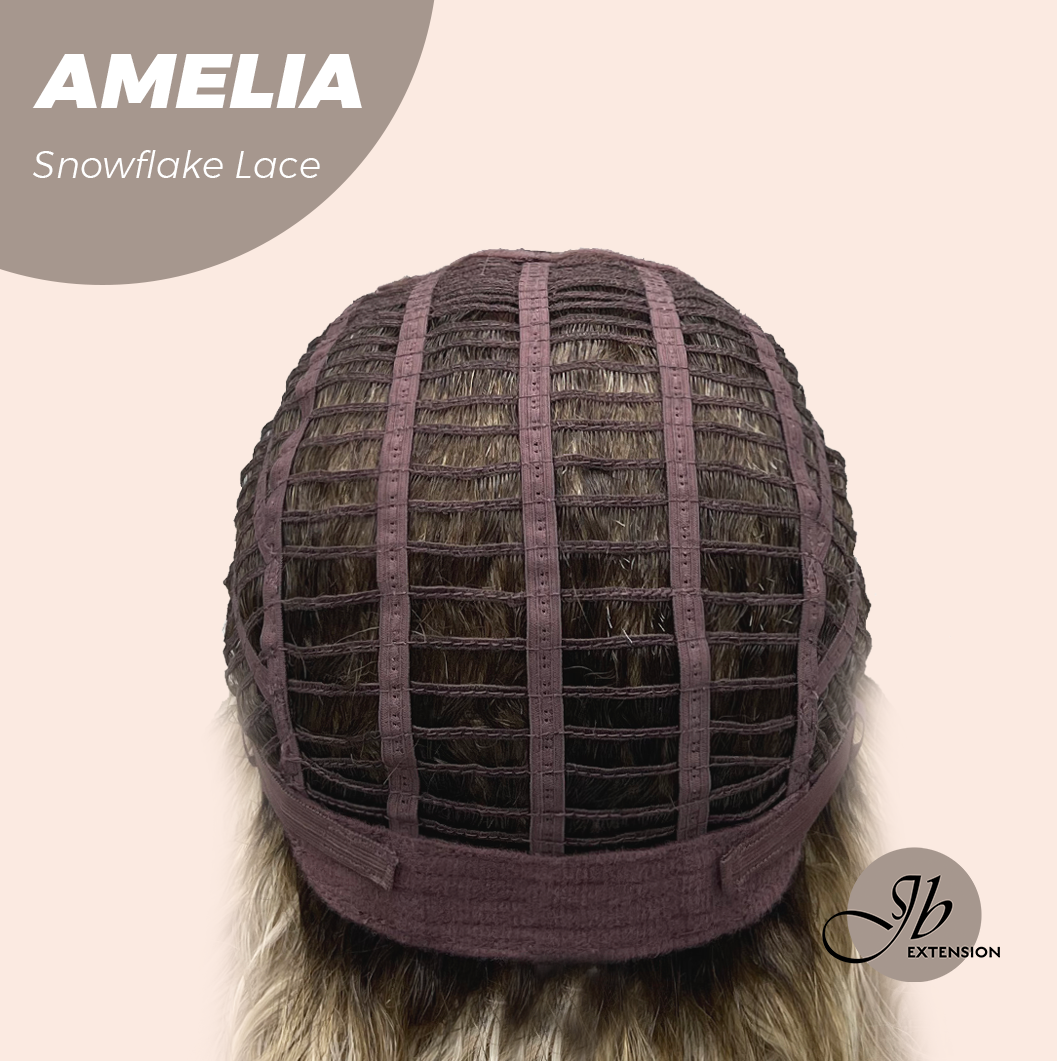 [FINAL SALE] JBEXTENSION 13 Inches Deep Curly Blonde Pre-Cut Snowflake Lace Frontlace Glueless Wig AMELIA【PERMATEASE】【BENDY EAR TABS】