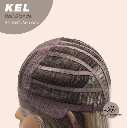 JBEXTENSION 22 Inches Bali Blonde Pre-Cut Snowflake Lace Frontlace Glueless Wig KEL BALI BLONDE【PERMATEASE】【BENDY EAR TABS】- M/L